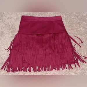 Burgundy Alterd State Skirt